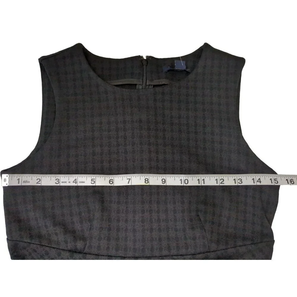 Banana Republic Sheath Dress Womens 0 Black Check Career Preppy Capsule Polished